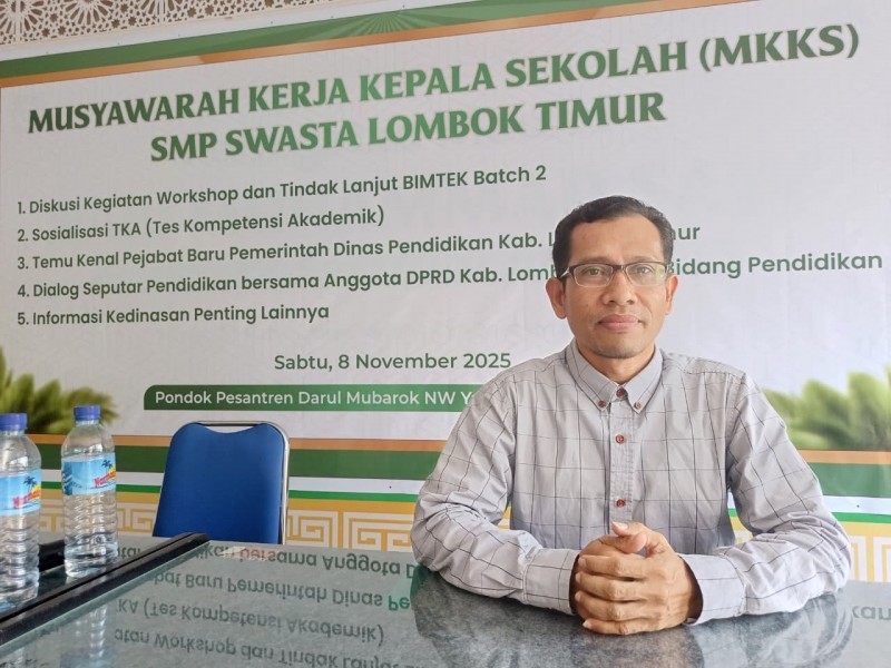 Ketua MKKS SMP Swasta Se-Lombok Timur, Nurul Ikhsan, SH., M.Sos